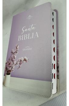 Image of Biblia RVR 1960 Letra Grande Mamual Rosa Flores Índice