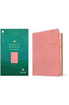 Image of Biblia NTV de Estudio Diario Vivir para Jóvenes Rosa Pastel Símil Piel