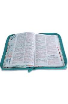 Image of Biblia RVR 1960 Letra Grande ManuaL 12 Puntos Cierre Jardin Turquesa Índice Canto Floral