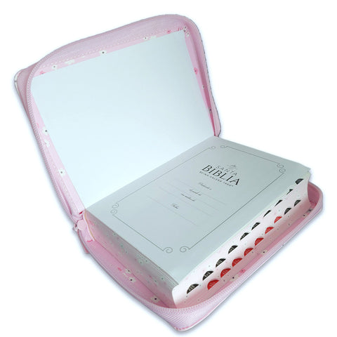 Image of Biblia RVR 1960 Compacta Mariposas y Flores Símil Piel con Índice y Cierre