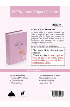 Image of Biblia RVR 1960 Letra Súper Gigante Símil Piel Rosa