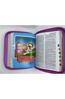 Image of Biblia RVR 1960 para Niños mi Gran Viaje Lila Símil Piel con Índice y Cierre