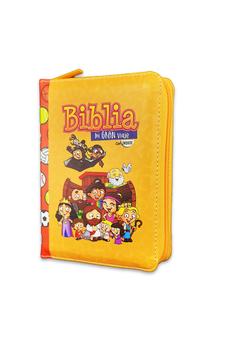 Image of Biblia RVR 1960 para Niños mi Gran Viaje Naranja Símil Piel con Índice y Cierre