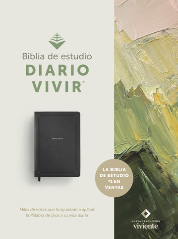 Image of Biblia NTV de Estudio del Diario Vivir Símil Piel Negro Letra Roja