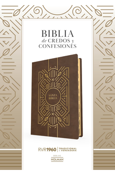 Image of Biblia RVR 1960 de Estudio de Credos y Confesiones Café Símil Piel con Índice
