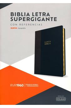 Image of Biblia RVR 1960 Letra Súper Gigante Negro y Café Símil Piel con Índice