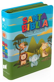 Image of Biblia RVR 1960 Bolsillo para Niños Animales Vinilo con Cierre