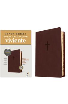 Image of Biblia NTV Referencia Central Letra Grande con Filament Símil Piel Café Índice, Letra Roja