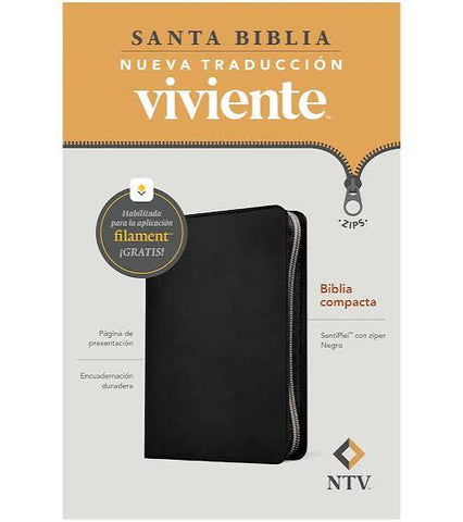 Image of Biblia NTV Compacta Cierre con Filament Símil Piel Negro