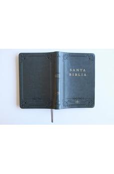 Image of Biblia RVR 1960 Letra Grande Tamaño Manual Grís Símil Piel con Índice