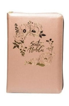 Image of Biblia RVR 1960 Letra Gigante Símil Piel Rosa Perla con Índice y Cierre