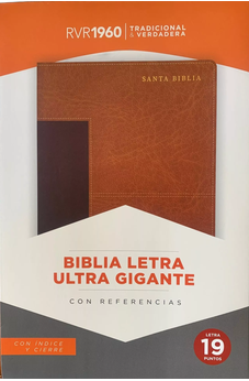 Image of Biblia RVR 1960 Letra Ultra Súper Gigante 19 Puntos Piel Marrón Duotono con Cierre e Índice