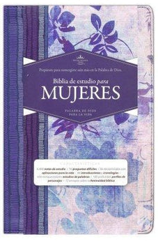 Biblia RVR 1960 de Estudio Mujeres Azul Floreado Tela Impresa