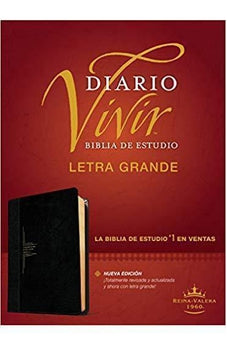 Image of Biblia RVR 1960 de Estudio Diario Vivir Letra Grande Negro Ónice Símil Piel Índice