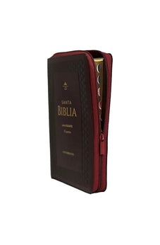 Image of Biblia RVR 1960 Letra Gigante Símil Piel Marrón Geométrico con Índice y Cierre