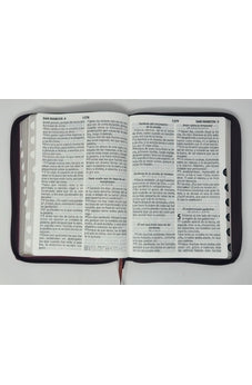 Image of Biblia RVR 1960 Letra Súper Gigante Tricolor Café Rosa Cereza con Cierre e Índice