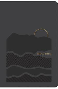 Biblia NTV Ultrafina  Letra Grande con Filament Símil Piel Gris Letra Roja Cierre