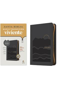 Image of Biblia NTV Ultrafina  Letra Grande con Filament Símil Piel Gris Índice Letra Roja Cierre