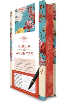 Biblia RVR 1960 de Apuntes Tapa Dura, Azul Celeste con Flores (Edición Cantos Pintados)