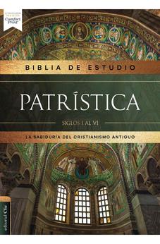 Biblia RVR 1977 de Estudio Patrística Marrón Símil Piel con Índice