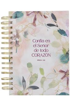 Diario Espiral con Flor Confía en el Señor Prov. 3:5