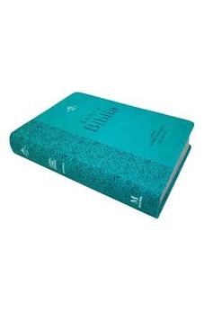 Biblia RVR 1960 Letra Súper Gigante Turquesa Colección Éfeso con índice Floral Símil Piel