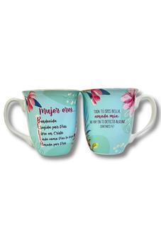 Taza Amada y Bendecida  "Mujer eres Bella"