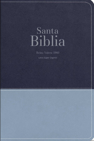 Biblia RVR 1960 Letra Súper Gigante Símil Piel Duotone Azul Marino Oscuro