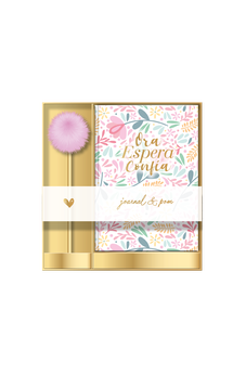 Pack Diario y Boligrafo Pom Pom: Ora Espera Confía