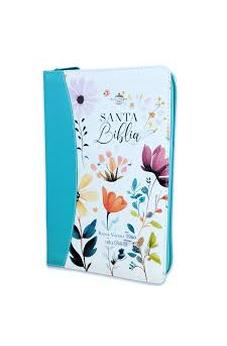 Biblia RVR 1960 Letra Grande ManuaL 12 Puntos Cierre Jardin Turquesa Índice Canto Floral