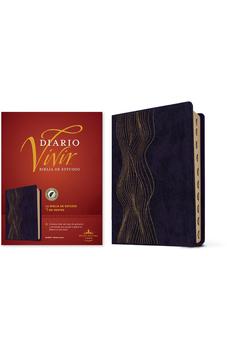 Biblia RVR 1960 de Estudio del Diario Vivir Símil Piel Morado Oscuro Índice Letra Roja