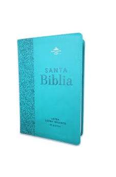 Biblia RVR 1960 Letra Súper Gigante Turquesa Colección Éfeso con índice Floral Símil Piel