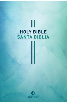 Biblia Bilingüe NLT/NTV Rústica Blue Watercolor