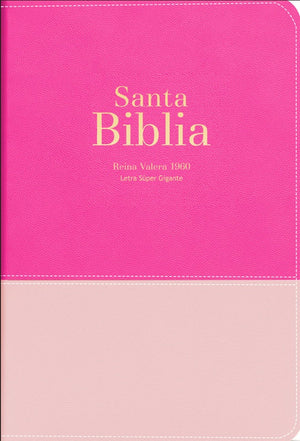 Biblia RVR 1960 Letra Súper Gigante Símil Piel Duotone Rubor Frambuesa