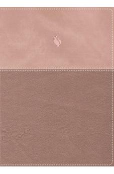 Biblia RVR 1960 de Estudio de la Vida Piel dos Tonos Oro Rosa