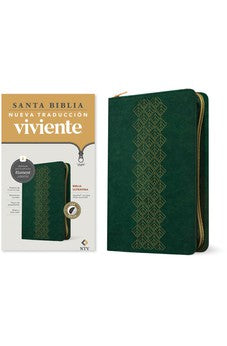 Image of Biblia NTV Ultrafina con Filament Verde Esmeralda Símil Piel con Índice con Cierre