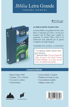 Image of Biblia RVR 1960 Letra Grande Tamaño Manual Salmo 23:1 con Cierre e Índice