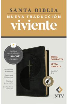 Image of Biblia NTV Compacta Letra Gigante con Filament Símil Piel Gris Índice Letra Roja
