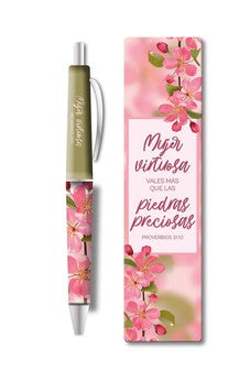 Pack Bolígrafo con Marcador de Libro. Mujer Virtuosa