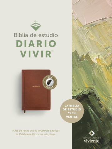 Image of Biblia NTV de Estudio del Diario Vivir  Símil Piel Café Índice Letra Roja