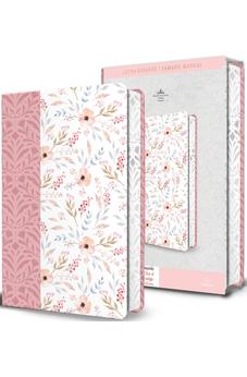 Biblia RVR 1960 Letra Gigante Rosada con Flores Símil Piel