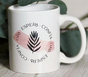 Taza Minimalista Ora Espera Confía