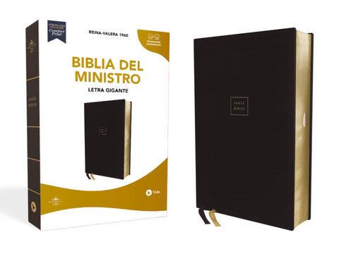 Image of Biblia RVR 1960 del Ministro Letra Gigante Piel Negro