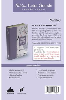 Biblia RVR 1960 Letra Grande Tamaño Manual Símil Piel Lila
