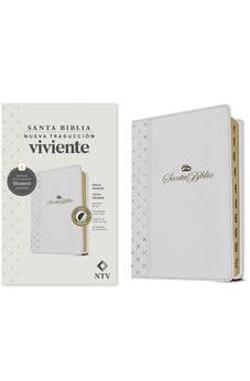 Image of Biblia NTV Manual Letra Grande con Filament Símil Piel Blanco Índice Letra Roja
