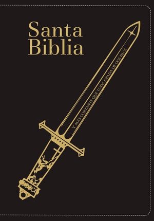 Biblia RVR 1960 Compacta Letra Grande 11 Puntos Símil Piel Negro Espada