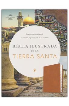 Image of Biblia RVR 1960 Ilustrada Tierra Santa Café Símil Piel