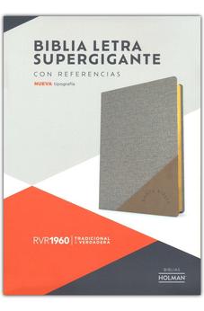 Biblia RVR 1960 Súper Gigante Gris Símil Piel