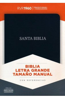 Biblia RVR 1960 Letra Grande Tamaño Manual Piel Fabricada Negro con Índice