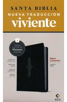 Biblia NTV Ultrafina con Filament Negro Símil Piel